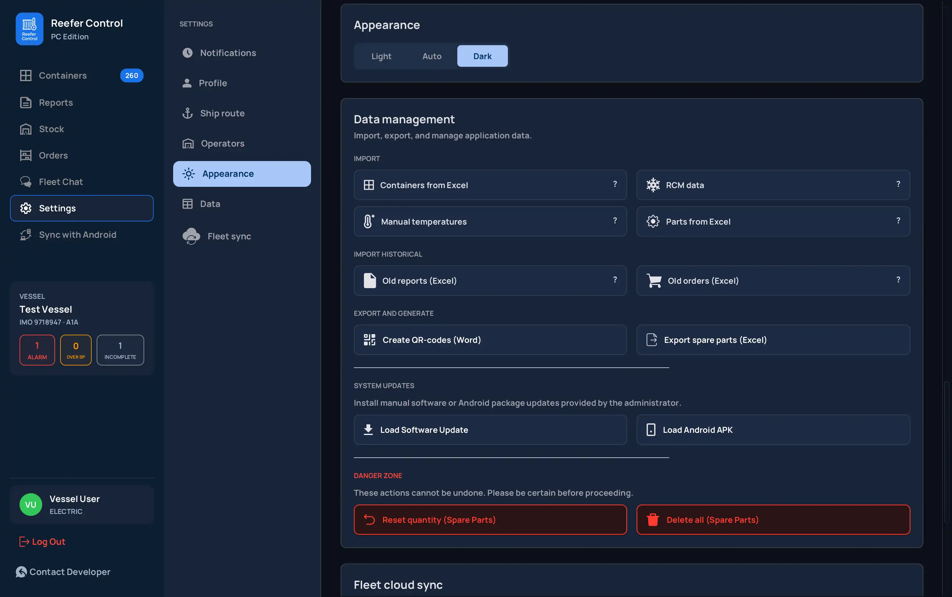 ReeferControl PC Hub — Data management