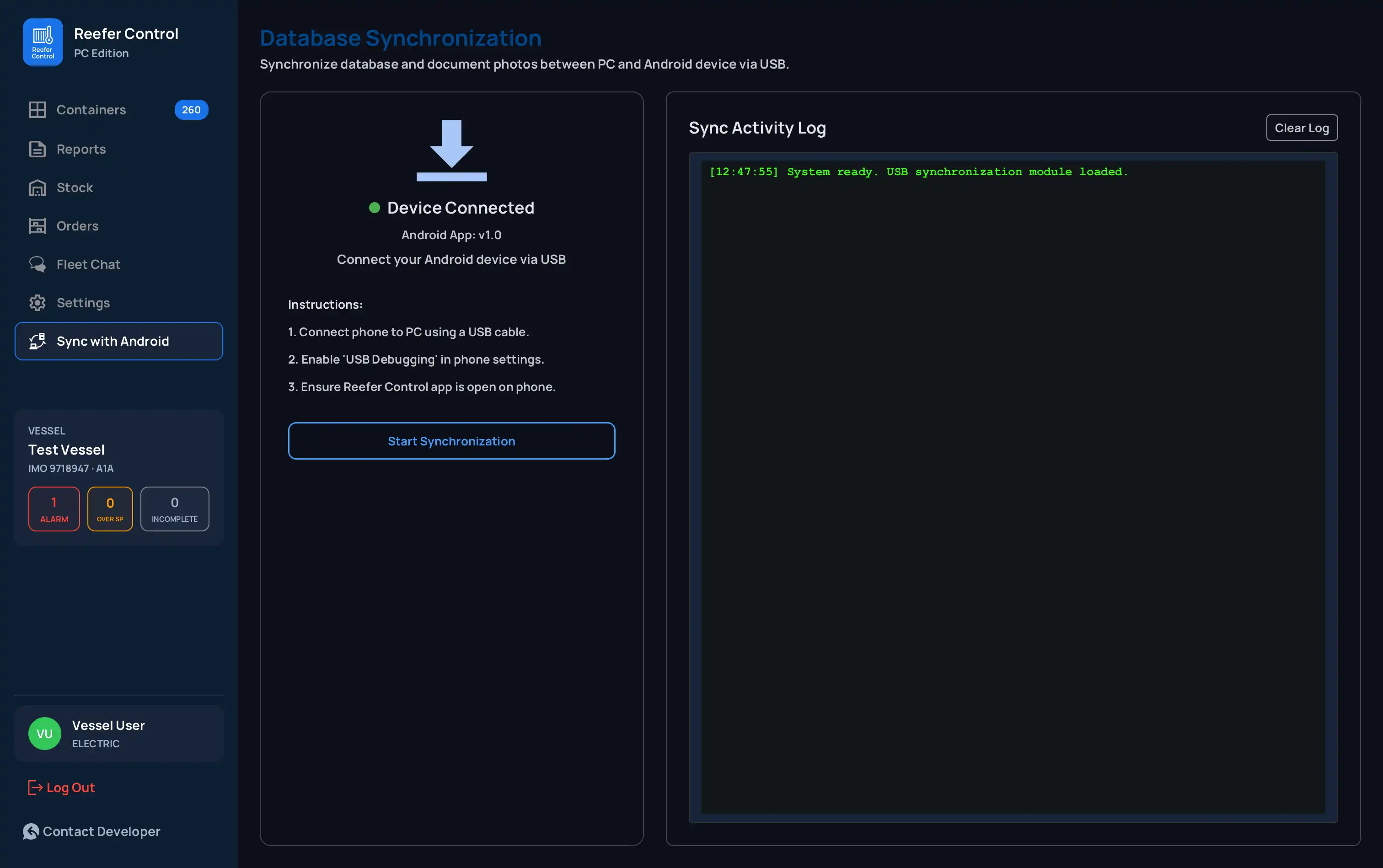 ReeferControl PC Hub — Offline USB Deck Synchronization